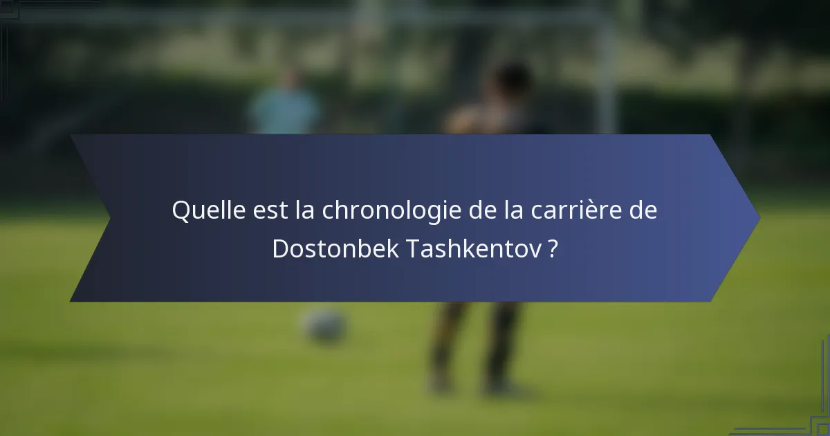 Quelle est la chronologie de la carrière de Dostonbek Tashkentov ?