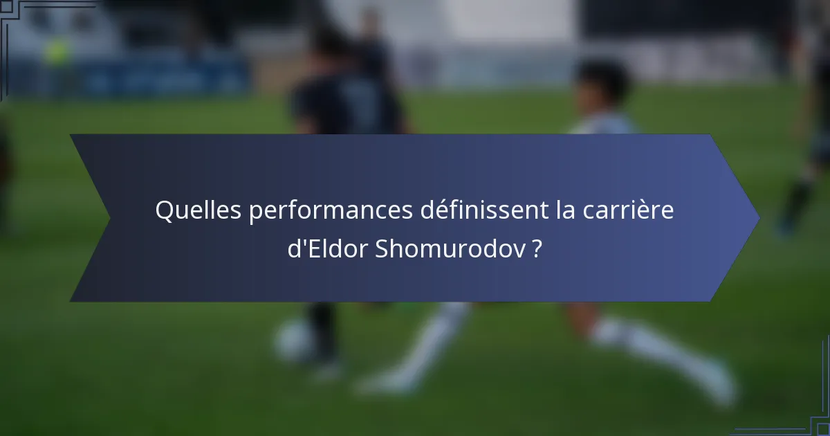 Quelles performances définissent la carrière d'Eldor Shomurodov ?